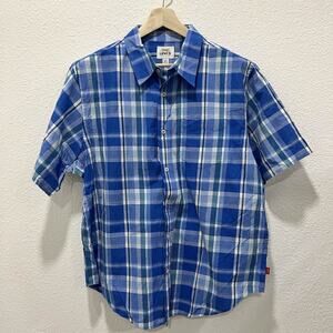 Levi's Men's XL Blue Plaid Short Sleeve Button Up Shirt